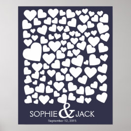 Unterschrift Hochzeitsbuchherzen signieren Holz Poster