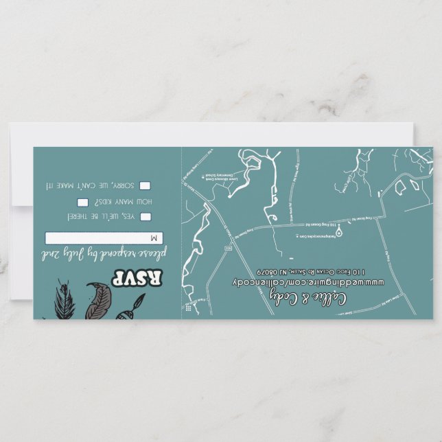 Unterschrift: Matte 4" x 9,25", Standard-Weißenvel Einladung (Rückseite)