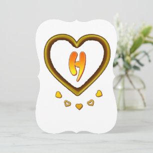 Unterschrift mit dem Buchstaben h, Einladung