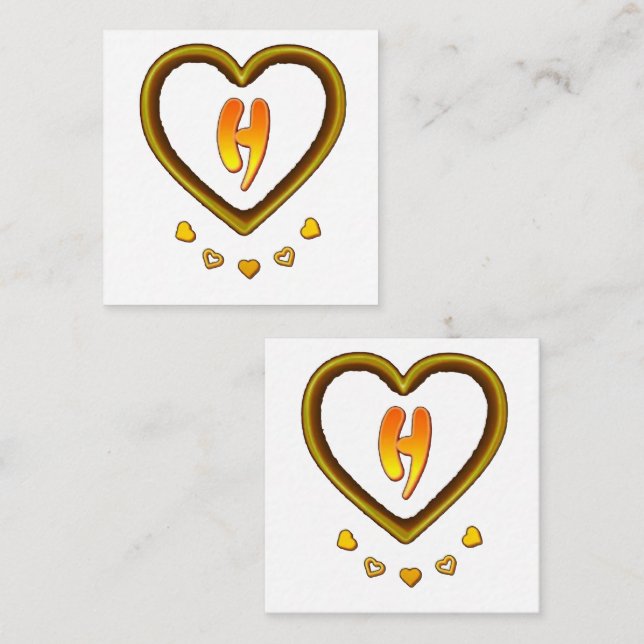 Unterschrift mit dem Buchstaben h, Mitteilungskarte (Vorne/Hinten)