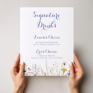 Unterschrift moderner mehrfarbiger Wildblume Geträ Poster