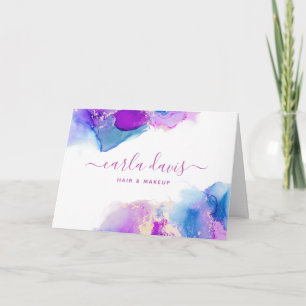Unterschrift Schrift lila-blaue Tinte Kunde Danke Karte