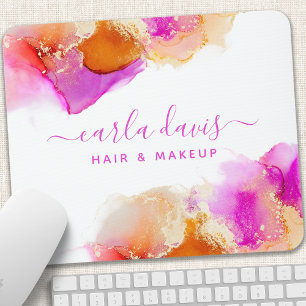 Unterschrift Schrift Pink Orange Alcohol Tinte Mousepad