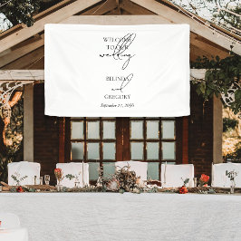 Unterschrift Schriftzug Willkommen Hochzeit Hängen Banner
