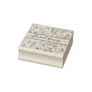 Unterschrift unter floraler Textur Gummistempel
