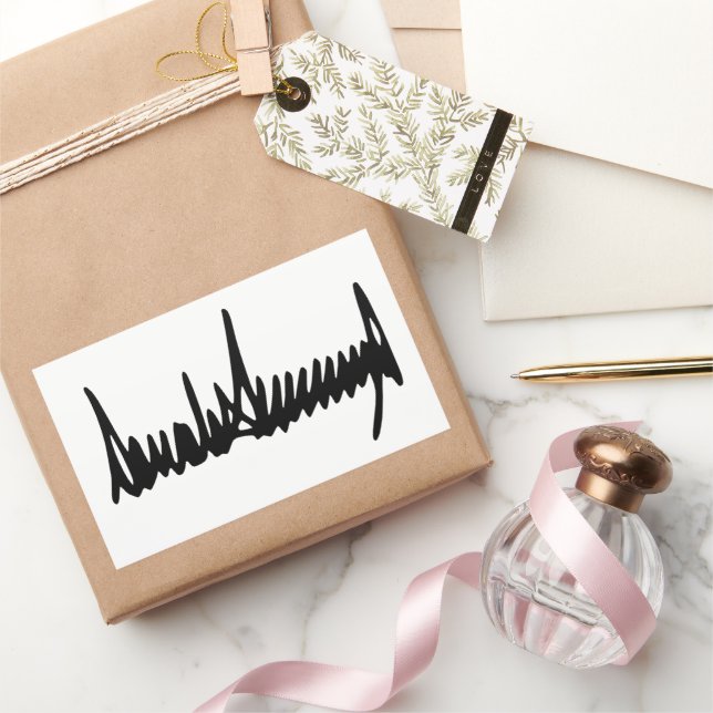 Unterschrift von Donald Trump-Autograph Rechteckiger Aufkleber (Schenken)