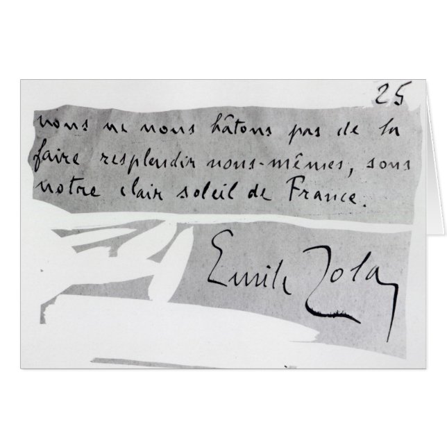 Unterschrift von Emile Zola (Vorderseite (Horizontal))