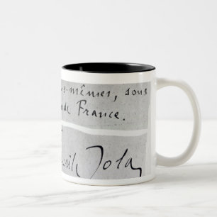 Unterschrift von Emile Zola Zweifarbige Tasse