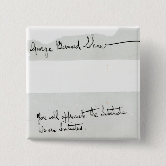 Unterschrift von George Bernard Shaw Button (Vorderseite)