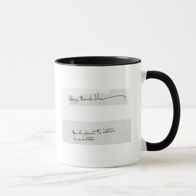 Unterschrift von George Bernard Shaw Tasse (Rechts)