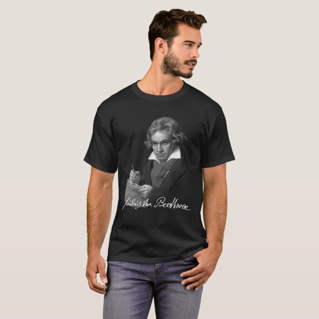 Unterschrift von Ludwig van Beethoven T-Shirt (Vorne ganz)