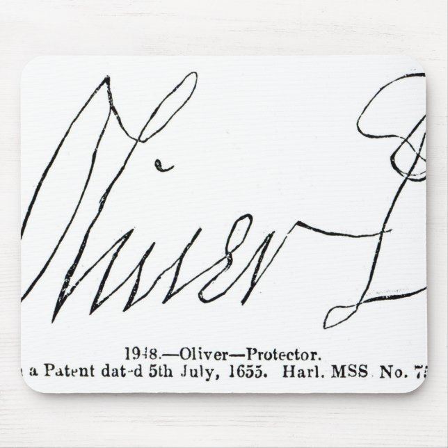 Unterschrift von Oliver Cromwell-Lord Protector Mousepad (Vorne)