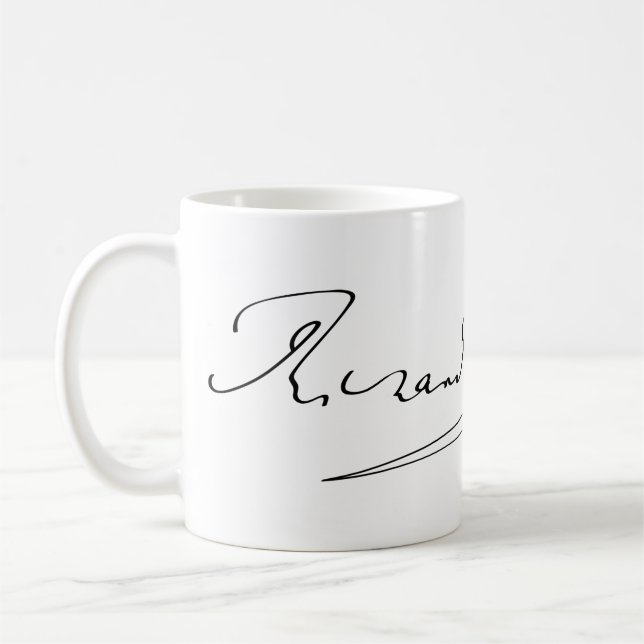 Unterschrift von Richard Wagner Kaffeetasse (Links)