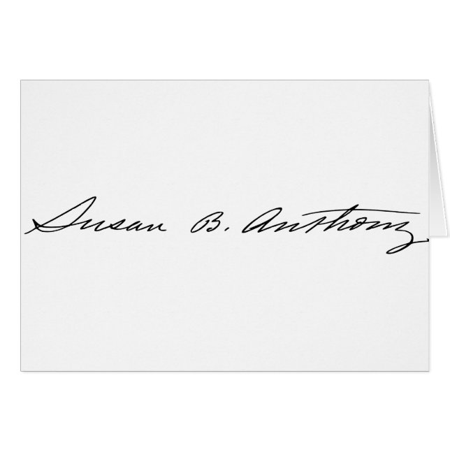 Unterschrift von Suffragette Susan B. Anthony (Vorderseite (Horizontal))