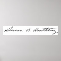 Unterschrift von Suffragette Susan B. Anthony
