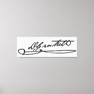 Unterschriften-Autogramm von Davy Crockett Leinwanddruck