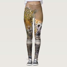 Unterschriften-Gepard-Druck Legging Leggings