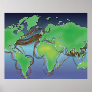 Untersee-Kommunikationskabel Poster