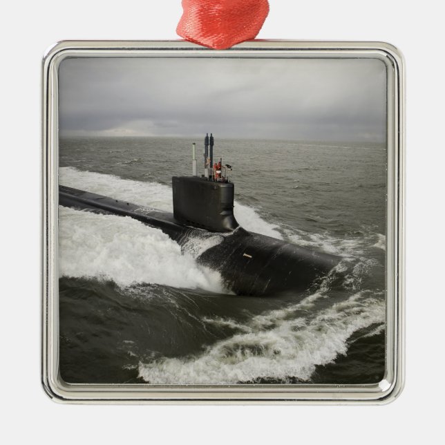 Unterseeboot der Virginia-Klasse Silbernes Ornament (Vorne)