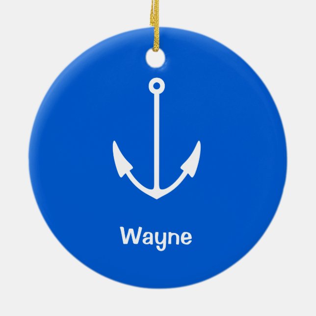 Unterseeboot Ihr Text-Anker Keramik Ornament (Hinten)
