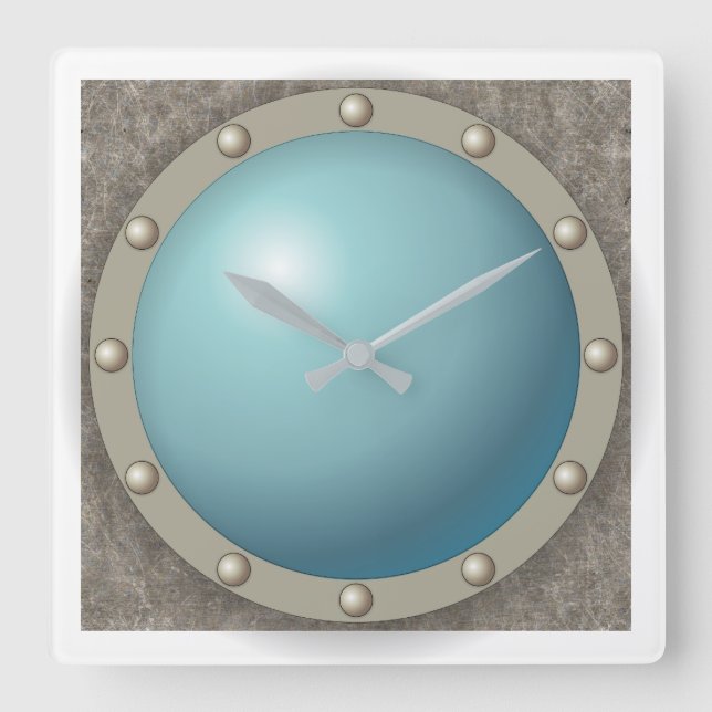 Unterseeboot Quadratische Wanduhr (Vorderseite)