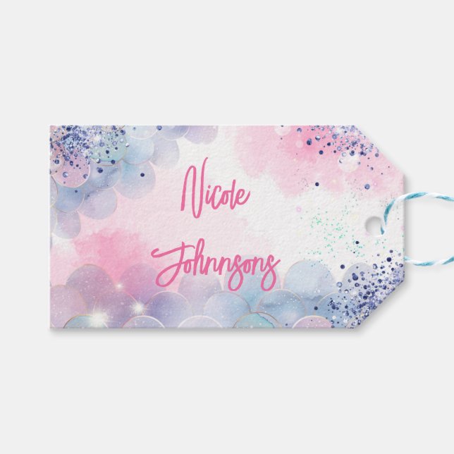 Unterseezauberei Geburtstagsbash Geschenkanhänger (Vorderseite (Horizontal))