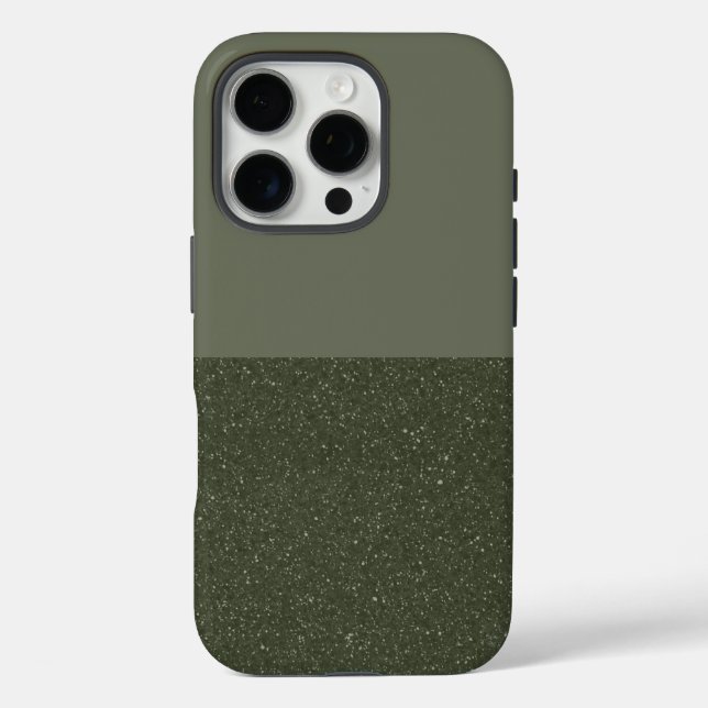 Unterseite Glitzer Moss Green iPhone Case - Anpass (Rückseite)