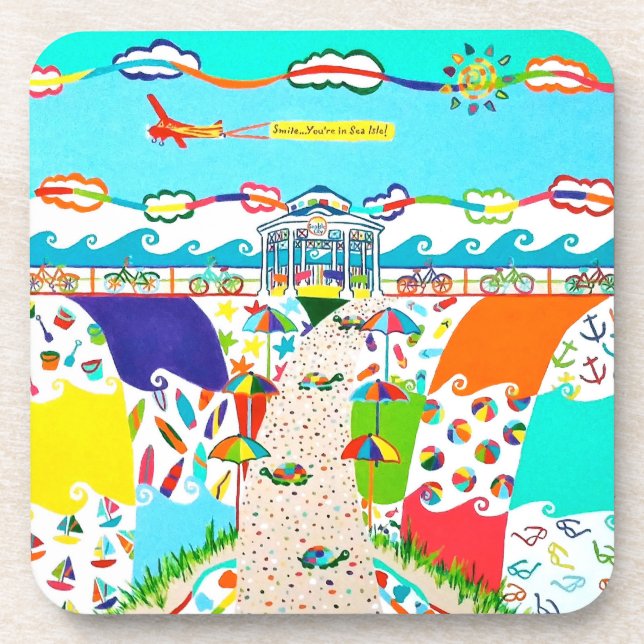 Untersetzer an der Seepromenade (Vorderseite)