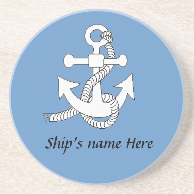 Untersetzer - Anker mit Schiffsname (v.2) (Vorne)