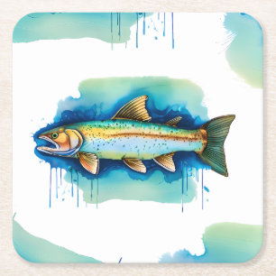 Untersetzer - Aquarell-Serie: Forelle/Lachs