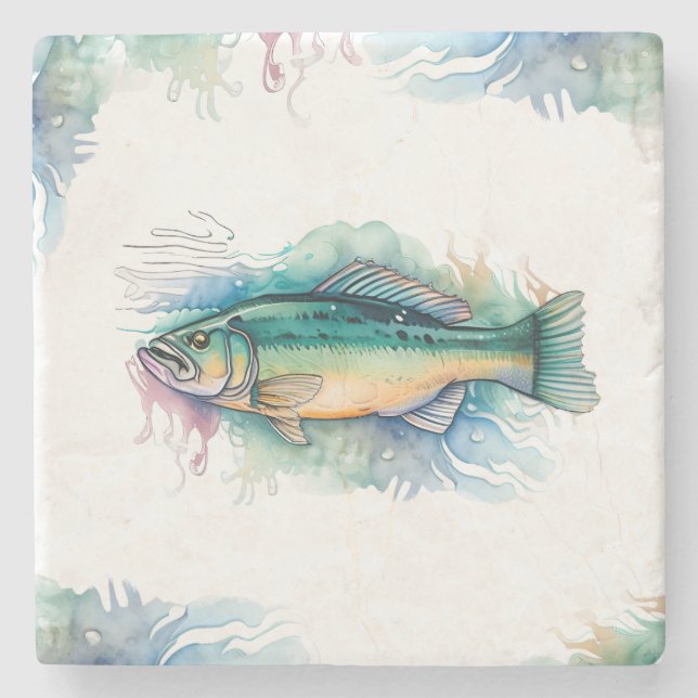 Untersetzer - Aquarellfarben-Reihe: Bass (Vorderseite)