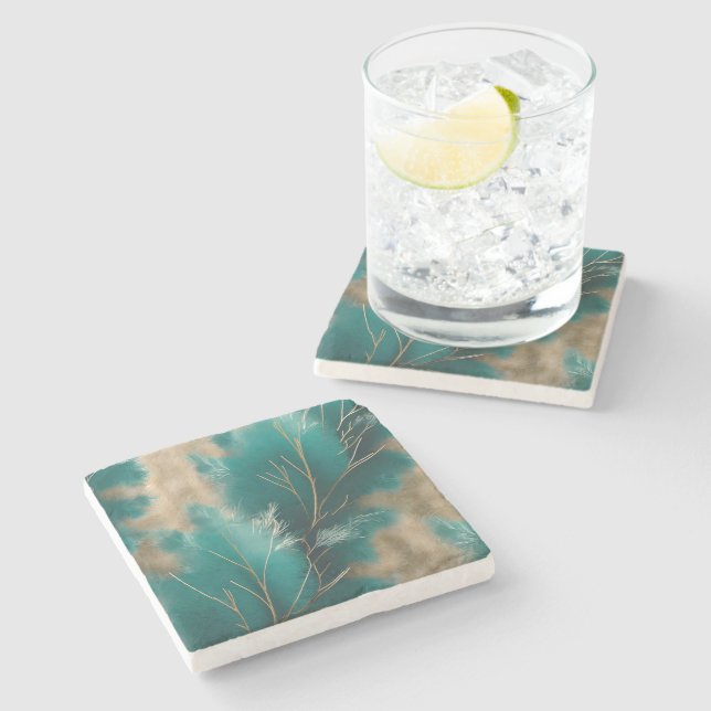 Untersetzer aus aquamarinem Marmor - Untersetzer d (Seitenansicht)