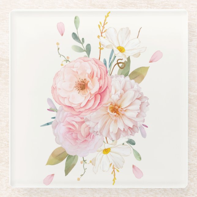 Untersetzer aus Blumenglas (Vorderseite)