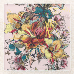 Untersetzer aus Blumenglas