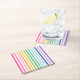 Untersetzer aus farbenfrohen Regenbogenstreifen