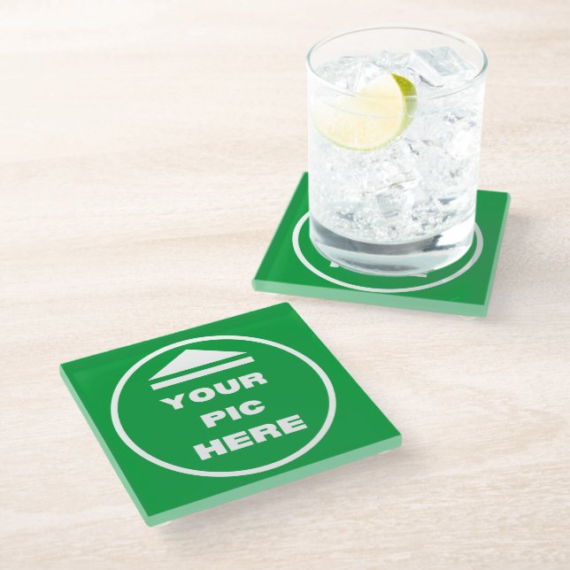 Untersetzer aus Glas - Bild hinzufügen (Schrägansicht)