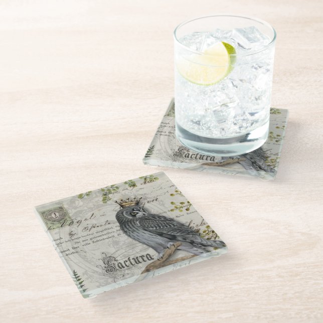 Untersetzer aus Glas - King Falcon (Schrägansicht)