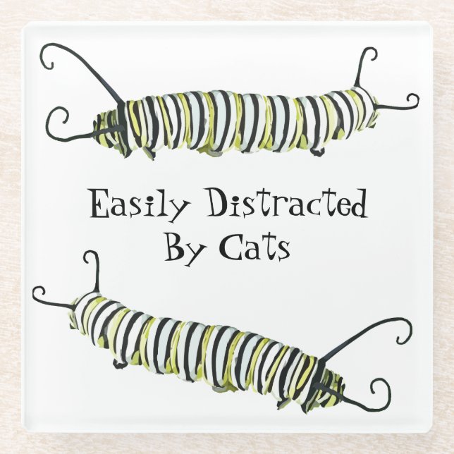 Untersetzer aus Glas, leicht von Katzen abgelenkt (Vorderseite)