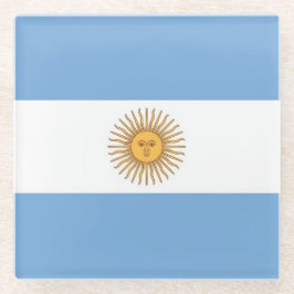 Untersetzer aus Glas mit argentinischer Flagge