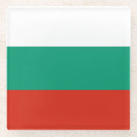 Untersetzer aus Glas mit bulgarischer Flagge