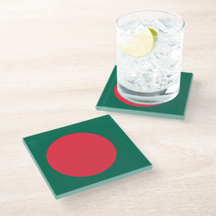 Untersetzer aus Glas mit der Flagge Bangladeschs