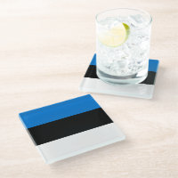 Untersetzer aus Glas mit der Flagge Estlands