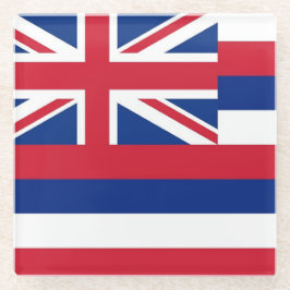 Untersetzer aus Glas mit der Flagge Hawaiis, USA