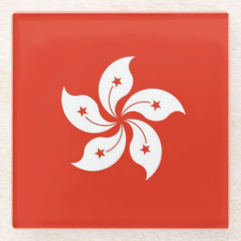 Untersetzer aus Glas mit der Flagge Hongkongs