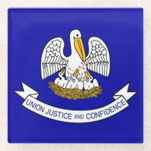 Untersetzer aus Glas mit der Flagge Louisianas, US