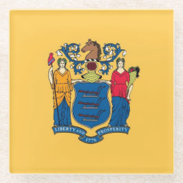 Untersetzer aus Glas mit der Flagge New Jersey, US