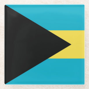Untersetzer aus Glas mit der Flagge von Bahamas
