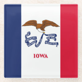 Untersetzer aus Glas mit der Flagge von Iowa, USA