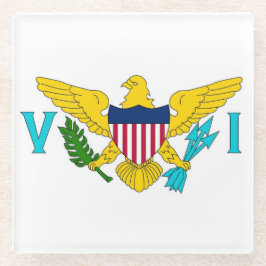 Untersetzer aus Glas mit der Flagge von Jungfrauen