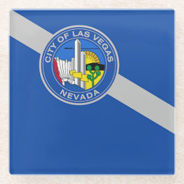 Untersetzer aus Glas mit der Flagge von Las Vegas,